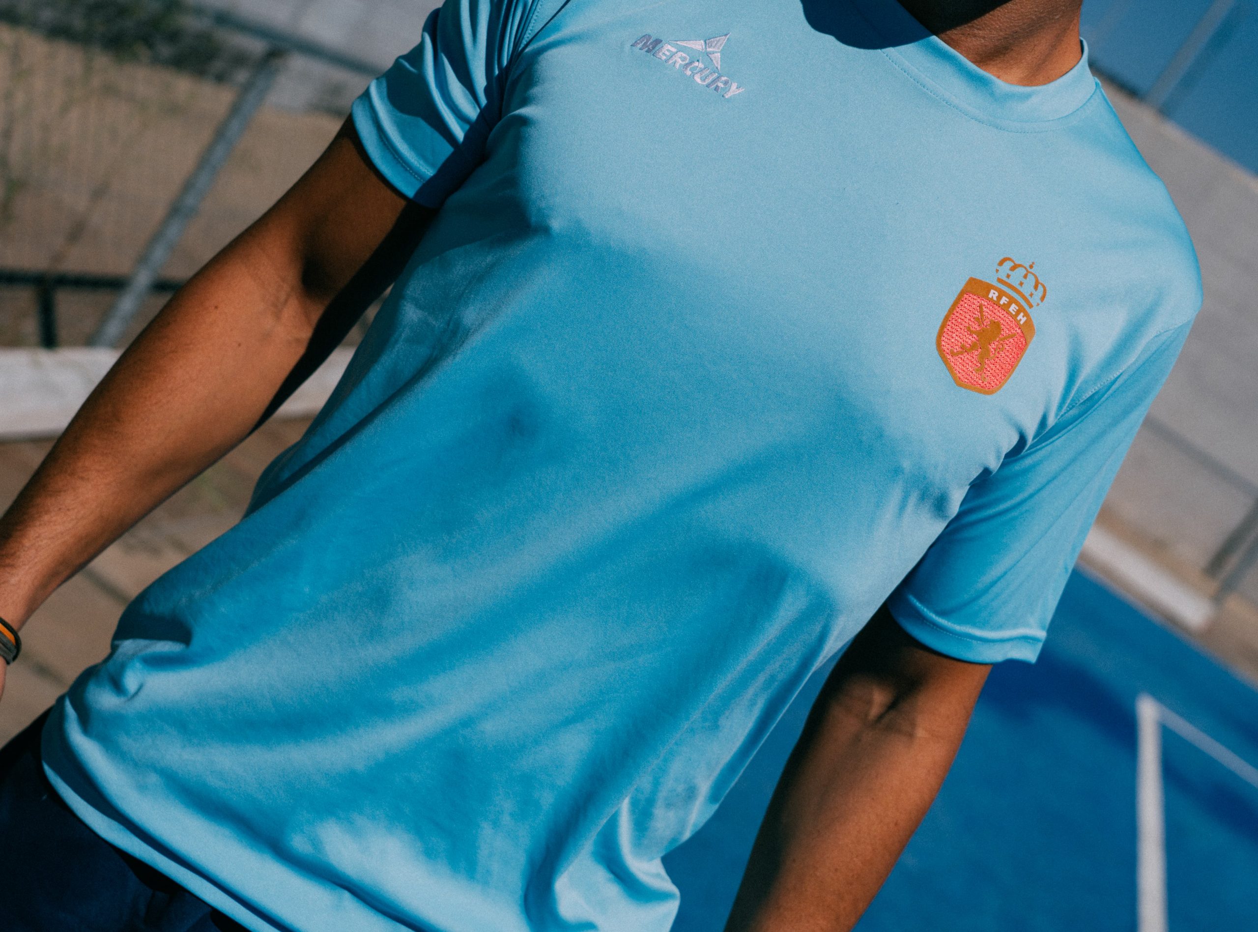 Camiseta Entrenamiento Seleccion Española Masculina de Hockey Hierba color Azul Celeste